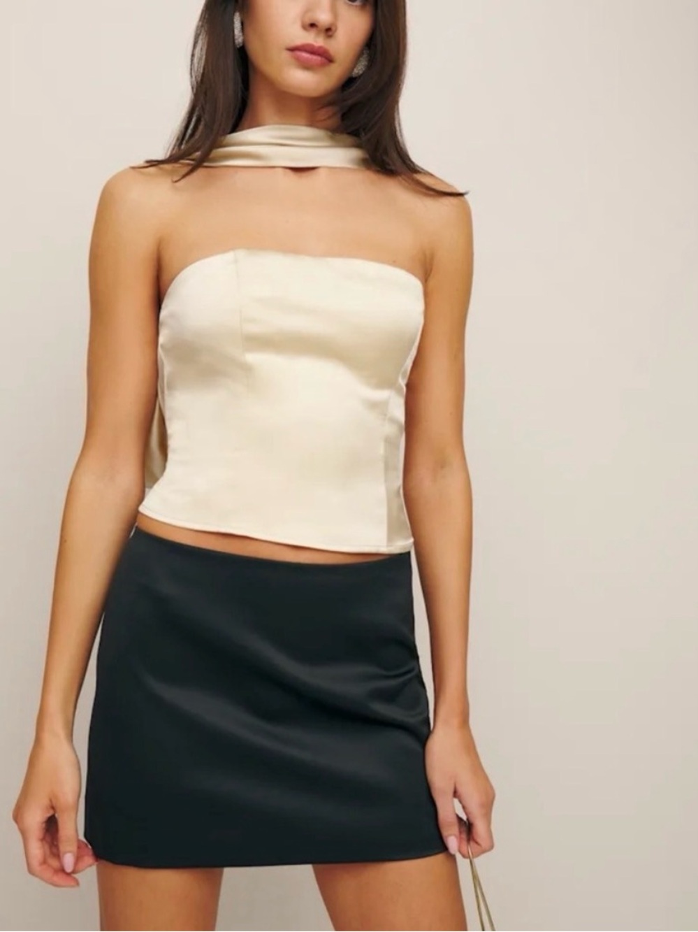 Sallie Slick Strapless Cream Bustier Top